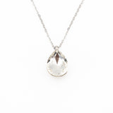 Rosé drop silver necklace