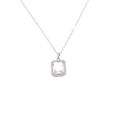 Silver necklace with crystal rectangle