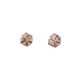 Crystal cube silver earrings