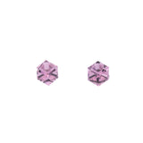 Crystal cube silver earrings