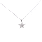 Silver necklace star zirconia