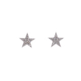 Silver star earrings zirconia