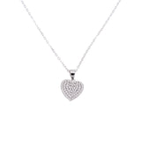 Silver heart necklace with zirconia