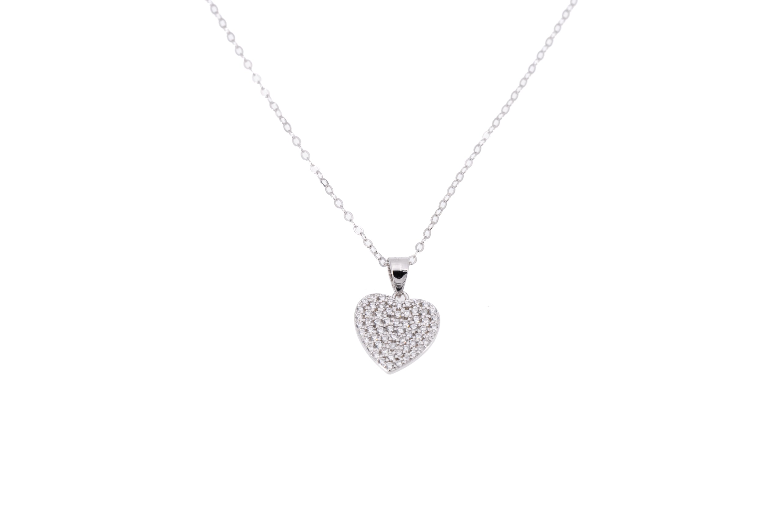 Collana argento cuore zirconcini