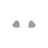 Silver earrings heart zirconia