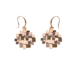 Round mosaic square earrings