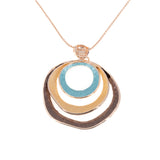 Three circles long necklace