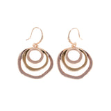 Three circle earrings