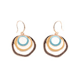 Three circle earrings