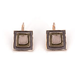 Three square earrings