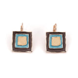 Three square earrings