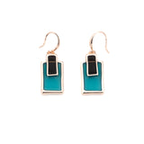 Glass rectangle earrings