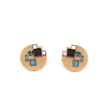 Round square earrings