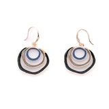 Three circle earrings