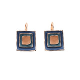 Three square earrings