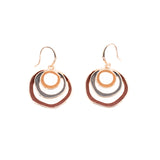 Three circle earrings