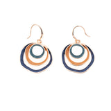 Three circle earrings