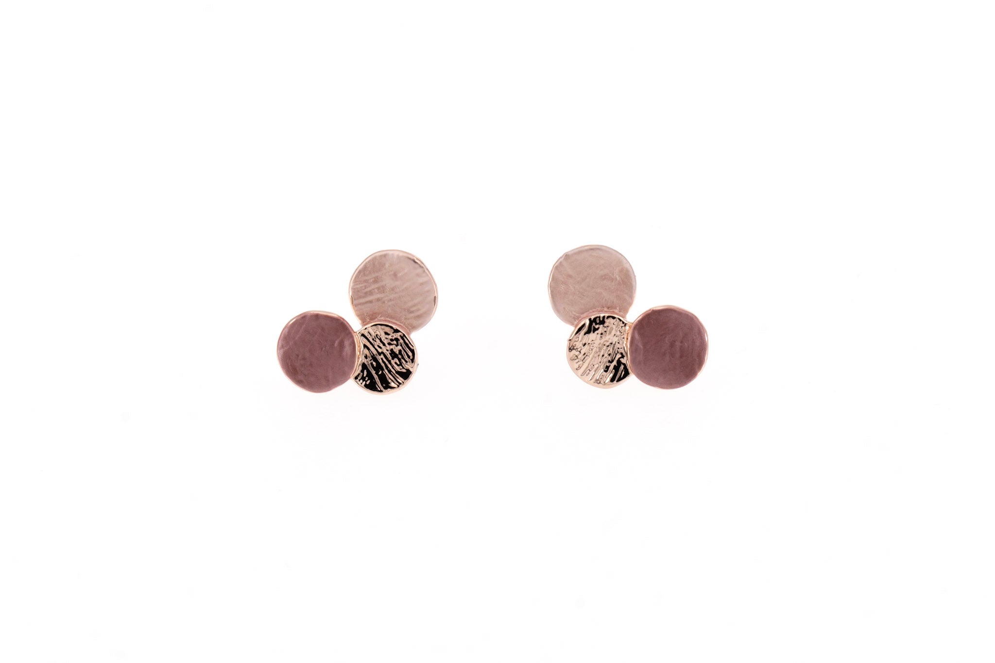 Three round earrings