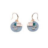 Round square earrings