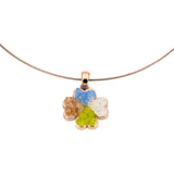 Short four-leaf clover glass necklace