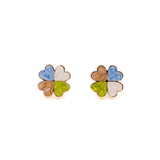 Four-leaf clover glass earrings