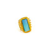 Long rectangle stone ring