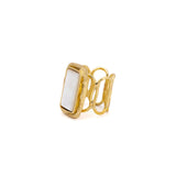 Rectangle stone ring