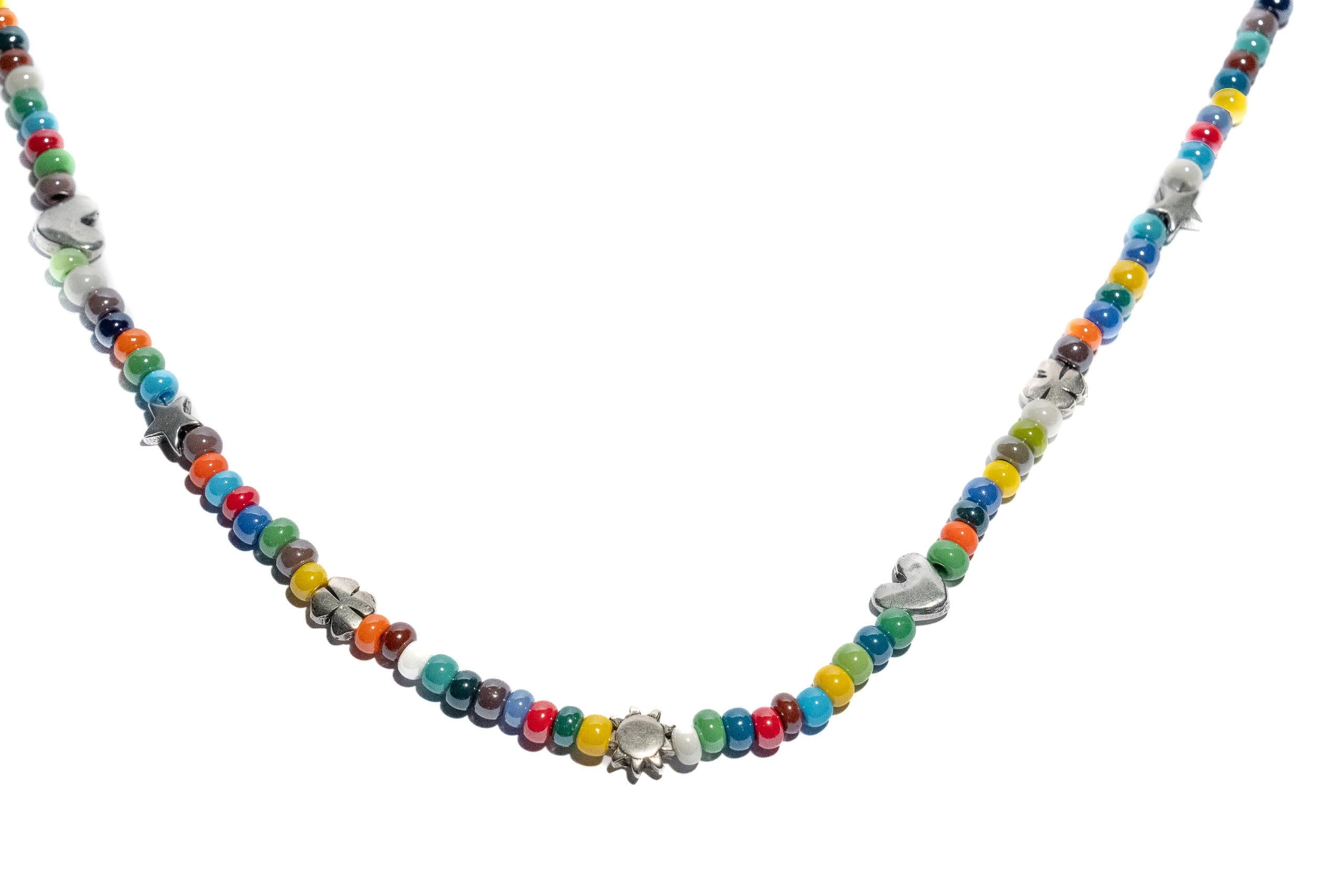 Colored glass necklace