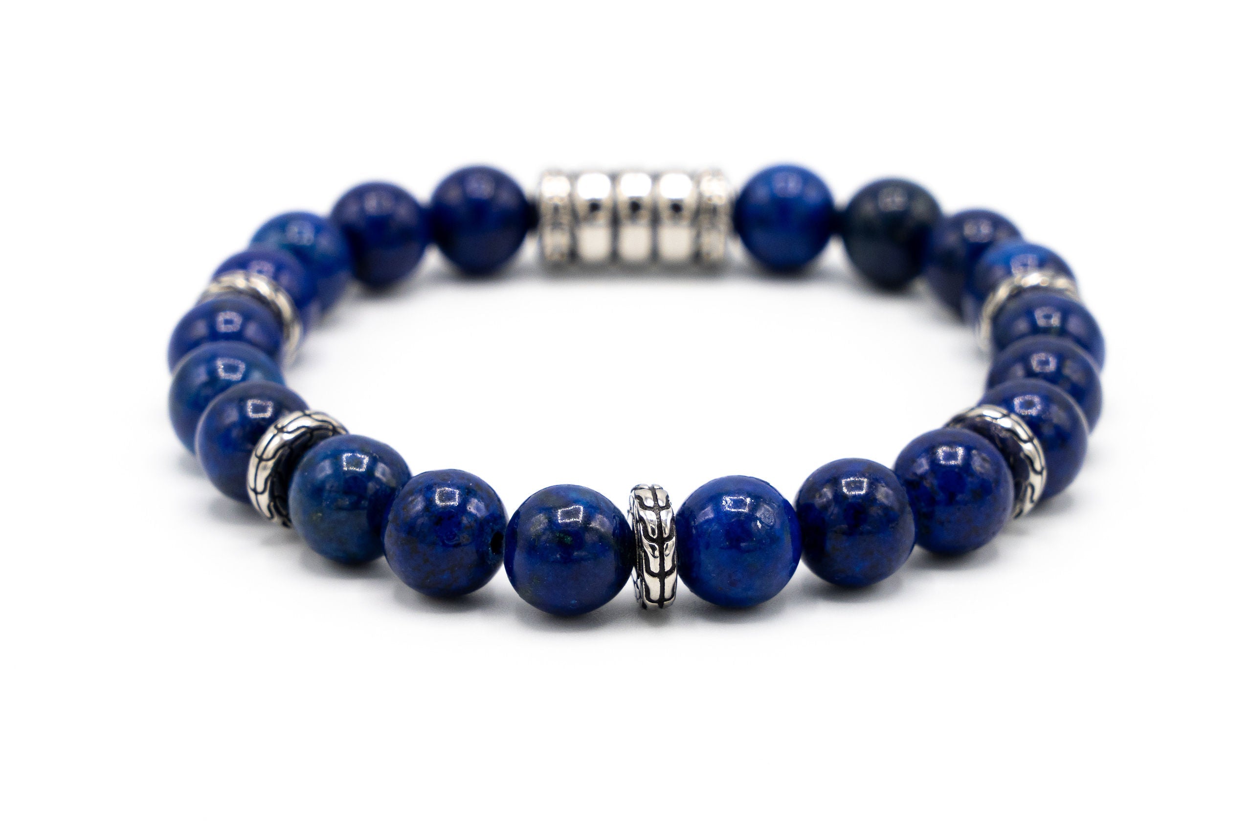 Bracciale uomo palline blu grandi - KLK