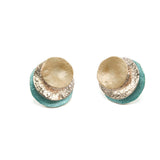 Three overlapping round earrings